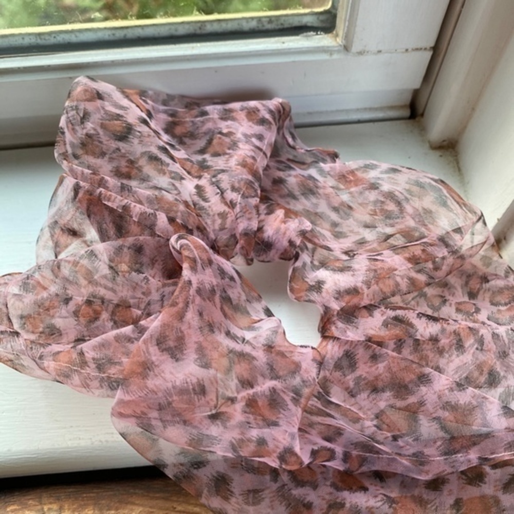 Anthropologie Sheer Leopard Print Mega Scrunchie